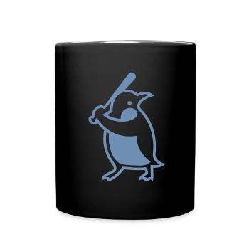 Silhouette de joueur de baseball pingouin - Mug uni - noir - Devant