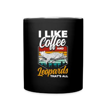 Safari Wildnis Gepard Tier - Tasse einfarbig - Schwarz - Vorne