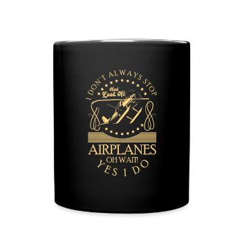Modellflugzeug Hobby Pilot Modell - Tasse einfarbig - Schwarz - Vorne