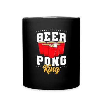 Beerpong Party Trinkspiel Besaufen - Tasse einfarbig - Schwarz - Vorne