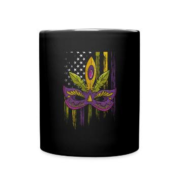 Mardi Gras Celebration Louisiana Beads - Full Colour Mug - black - Front