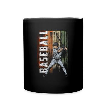 Baseball Ball Player Pitching - Full Colour Mug - black - Front