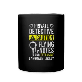 Détective examinant le chapeau de détective - Mug uni - noir - Devant