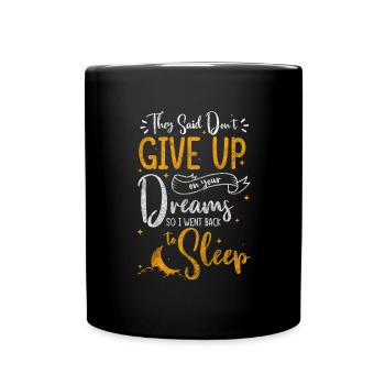 Oreiller fatigué de lit de sommeil - Mug uni - noir - Devant