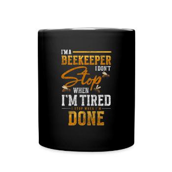 Beekeeper Busy Breeding Honey Bee - Full Colour Mug - black - Front