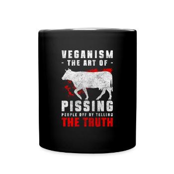 Vegan Animal Welfare Organic Health - Full Colour Mug - black - Front