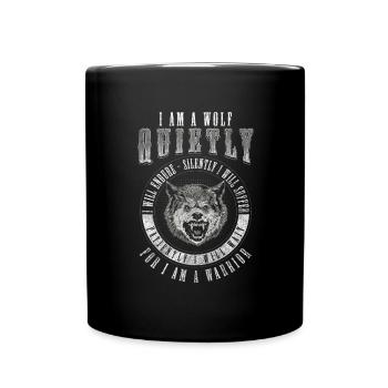 Wolf Führer Natur - Tasse einfarbig - Schwarz - Vorne