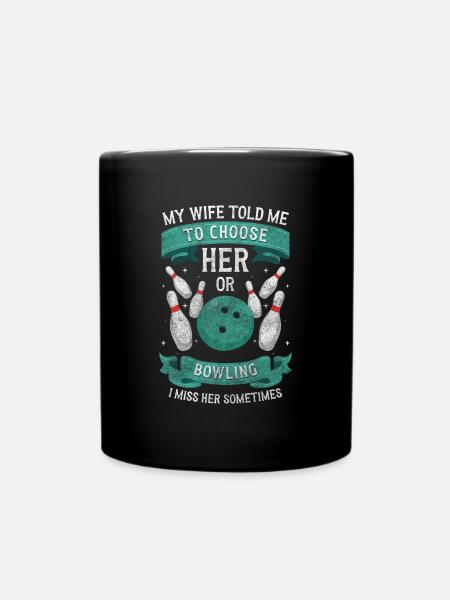 Bowling Bowling Sports Bowling - Full Colour Mug - black