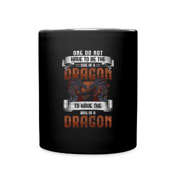 Drachen Flügel China Fantasy - Tasse einfarbig - Schwarz - Vorne