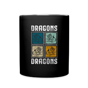 Drache Flügel Kreatur - Tasse einfarbig - Schwarz - Vorne
