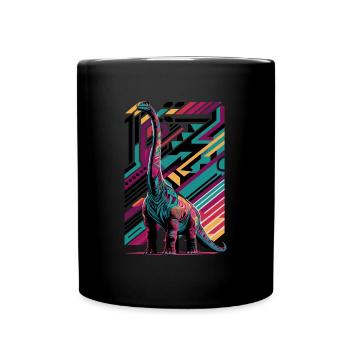 Langhals Brachiosaurus Dinosaurier - Tasse einfarbig - Schwarz - Vorne
