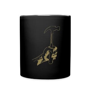 Zimmerer Hammer Silhouette Minimalist - Full Colour Mug - black - Front