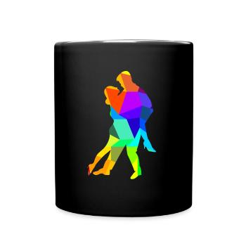 Tango Danse Danse Couple Arc-en-ciel Couleurs Polygone - Mug uni - noir - Devant