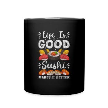 Japon Running Sushi Sticks Maki - Mug uni - noir - Devant