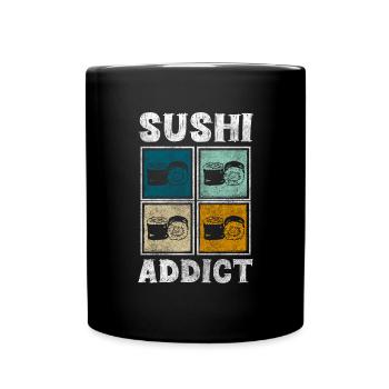 Japanisch Essen Kawaii Maki - Tasse einfarbig - Schwarz - Vorne
