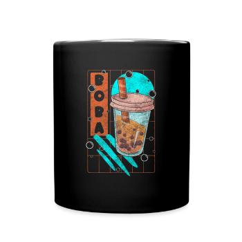 Boba Tea Pearl Milk Flavor Colorful - Full Colour Mug - black - Front