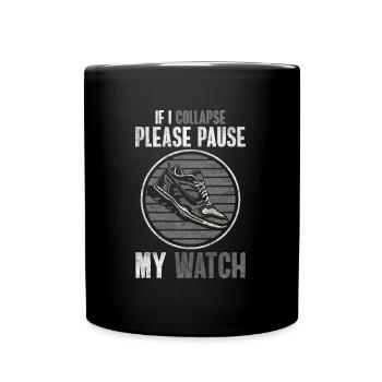 Marathon Running Competition Finish - Full Colour Mug - black - Front