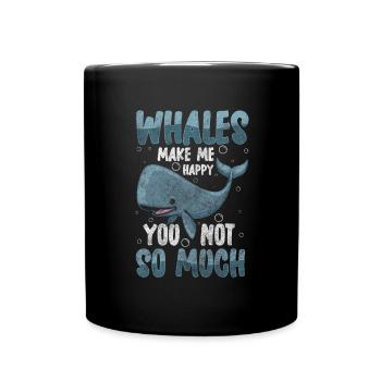 Wale Ozean Reise Taucher - Tasse einfarbig - Schwarz - Vorne