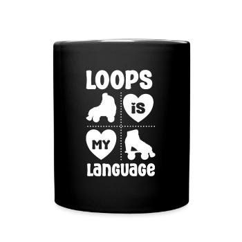 Roller Skate Loops est mon cadeau de langue - Mug uni - noir - Devant