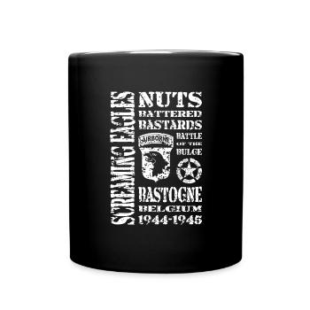 AVM Bastogne NUTS Battle Bulge Battered Bastards - Tasse einfarbig - Schwarz - Vorne