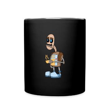 Roboter - Tasse einfarbig - Schwarz - Vorne
