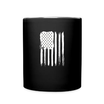 stilvolle Graffiti der amerikanischen Flagge - Tasse einfarbig - Schwarz - Vorne