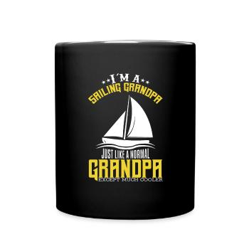 I AM A SAILING GRANDPA GRANDFATHER SAILOR SAILING BOAT - Full Colour Mug - black - Front