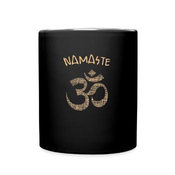 Yoga Om Namaste - Tasse einfarbig - Schwarz - Vorne