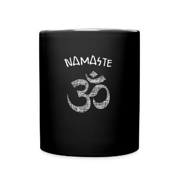 Yoga Om Namaste - Tasse einfarbig - Schwarz - Vorne