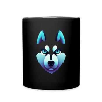 Husky Eyes Dog Cadeau Malamute - Mug uni - noir - Devant