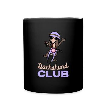 Dackel Club Biker Hund Geschenk Wiener Dog - Tasse einfarbig - Schwarz - Vorne