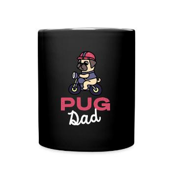 Pug Dad Biker Dog Papa Gift Pugs - Full Colour Mug - black - Front