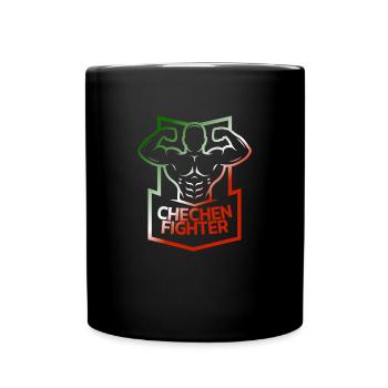 Tschetschene Fighter Kämpfer Chechen Chechnya - Tasse einfarbig - Schwarz - Vorne