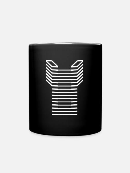 Unique Letter T Logo Design "Weiß" - Tasse einfarbig - Schwarz