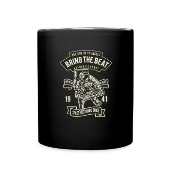 Space DJ Beat - Tasse einfarbig - Schwarz - Vorne