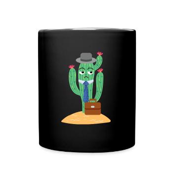 Cactus de travail - Mug uni - noir - Devant