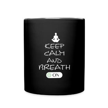 yoga, inhale, exhale - Tasse einfarbig - Schwarz - Vorne