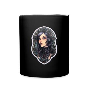 Goth Girl Gothic Mystisch Horror Geheimnisvoll - Tasse einfarbig - Schwarz - Vorne