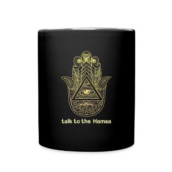 Hamsa Eye Symbol Hand Yoga Buddhism Hindu - Full Colour Mug - black - Front