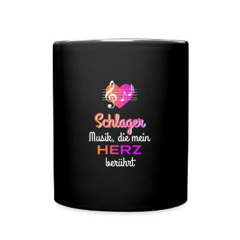 Schlager Musik die mein Herz berührt - Tasse einfarbig - Schwarz - Vorne