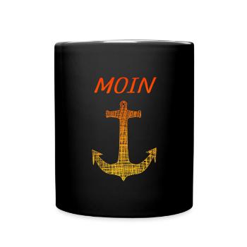 Moin - Tasse einfarbig - Schwarz - Vorne