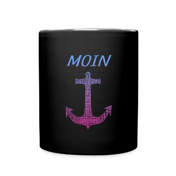 Moin - Tasse einfarbig - Schwarz - Vorne