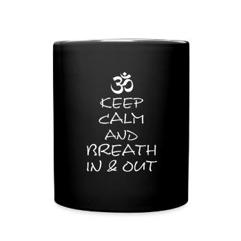 Yogadesign, Geschenk für Yogis, Yoga, Om, Namaste - Tasse einfarbig - Schwarz - Vorne
