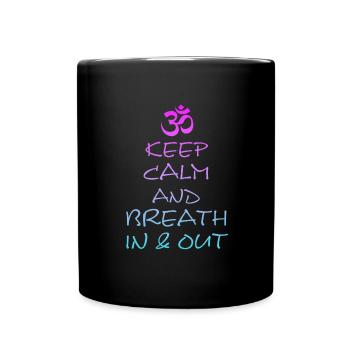 Yoga, Yogaspruch, Namaste, Om - Tasse einfarbig - Schwarz - Vorne
