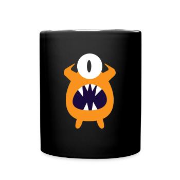 yellow screaming monster - Full Colour Mug - black - Front