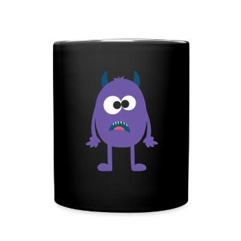 starring purple monster - Tasse einfarbig - Schwarz - Vorne