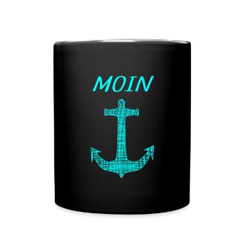 Moin - Tasse einfarbig - Schwarz - Vorne