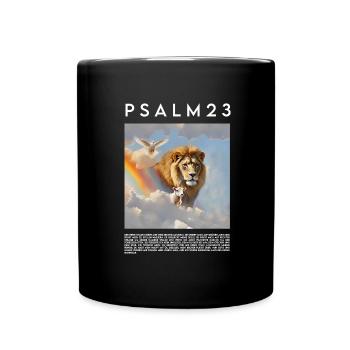 Psalm 23, Bibelvers, Jesus Christus - Tasse einfarbig - Schwarz - Vorne