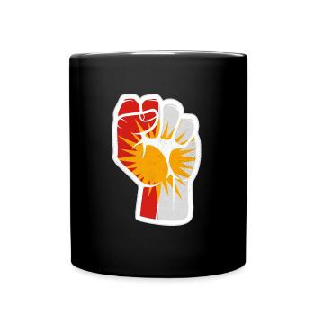 Kurmandschi Yezidische Region Jeside Flagge - Tasse einfarbig - Schwarz - Vorne