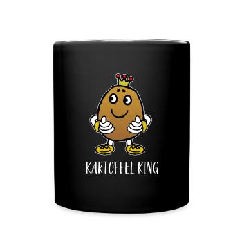 Paar Partner - Potato King - König der Kartoffel - Tasse einfarbig - Schwarz - Vorne